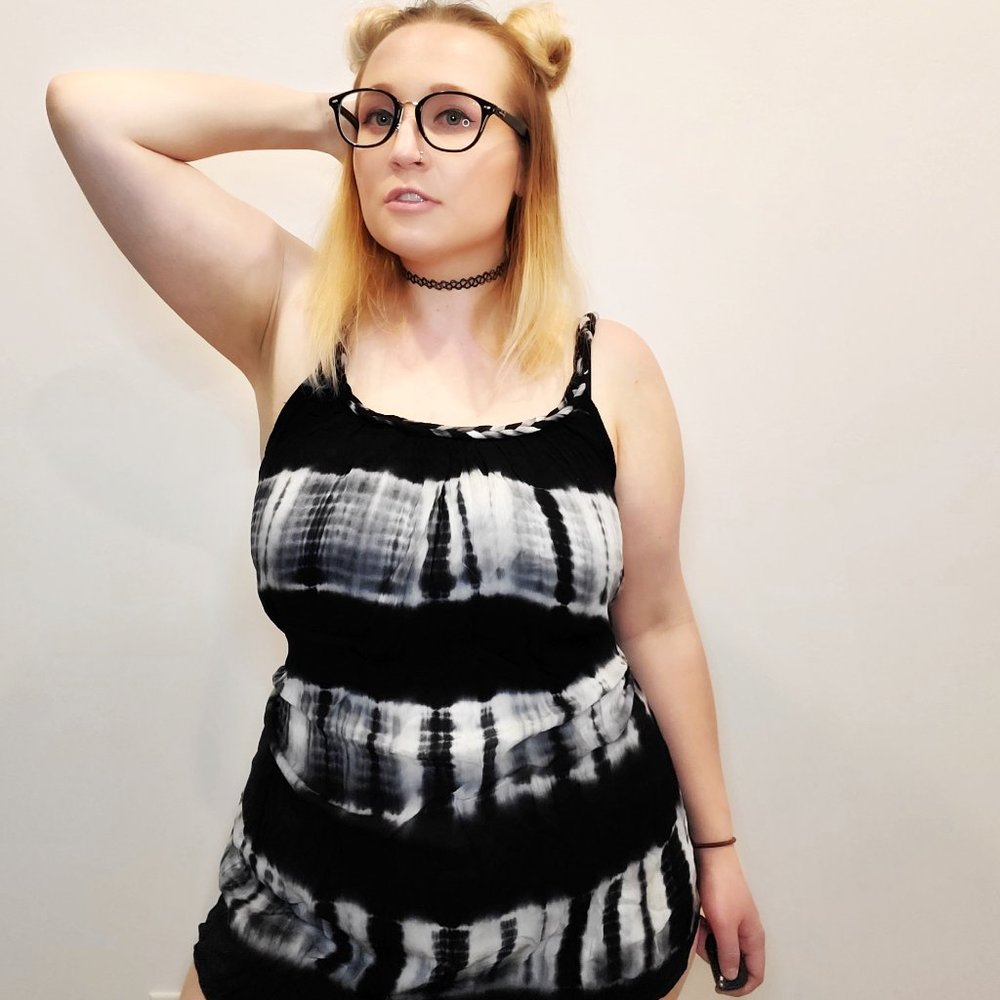 UMGEE Sleeveless Tie Dye Dress With Straps Braided